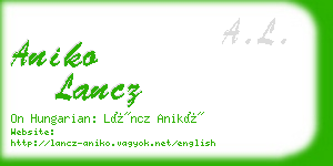 aniko lancz business card